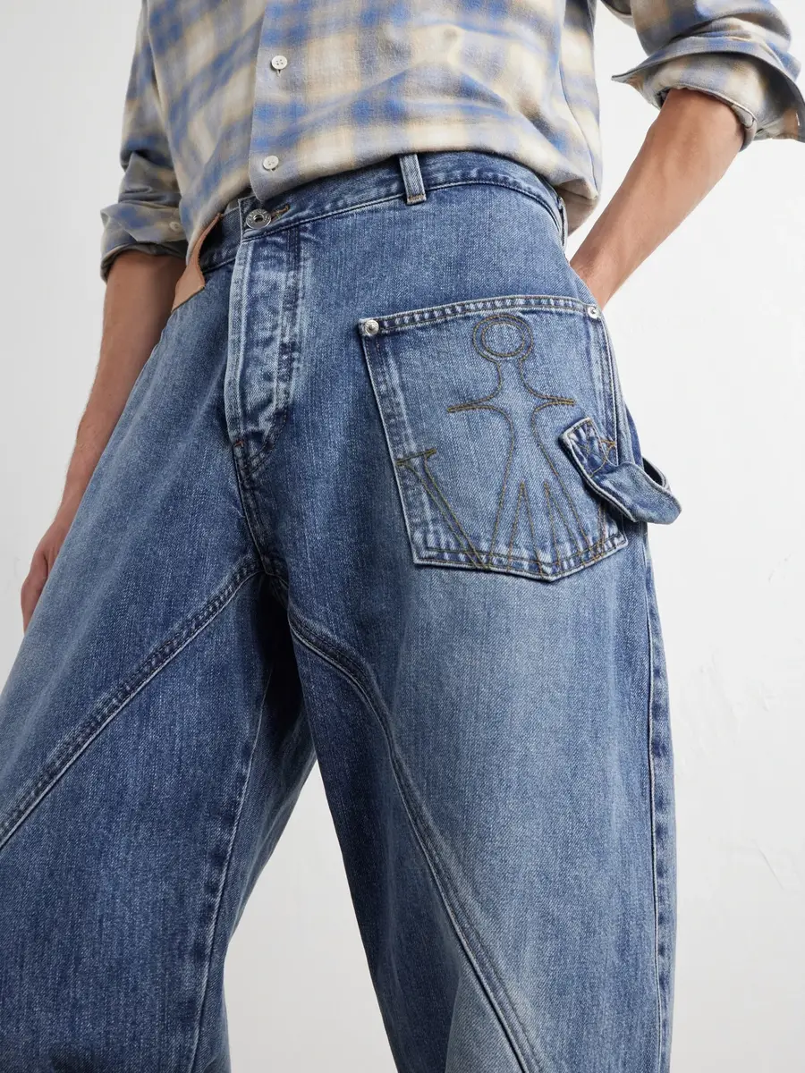 JW Anderson Twisted Logo-Debossed Straight-Leg Jeans - Men | Thumbnail 5