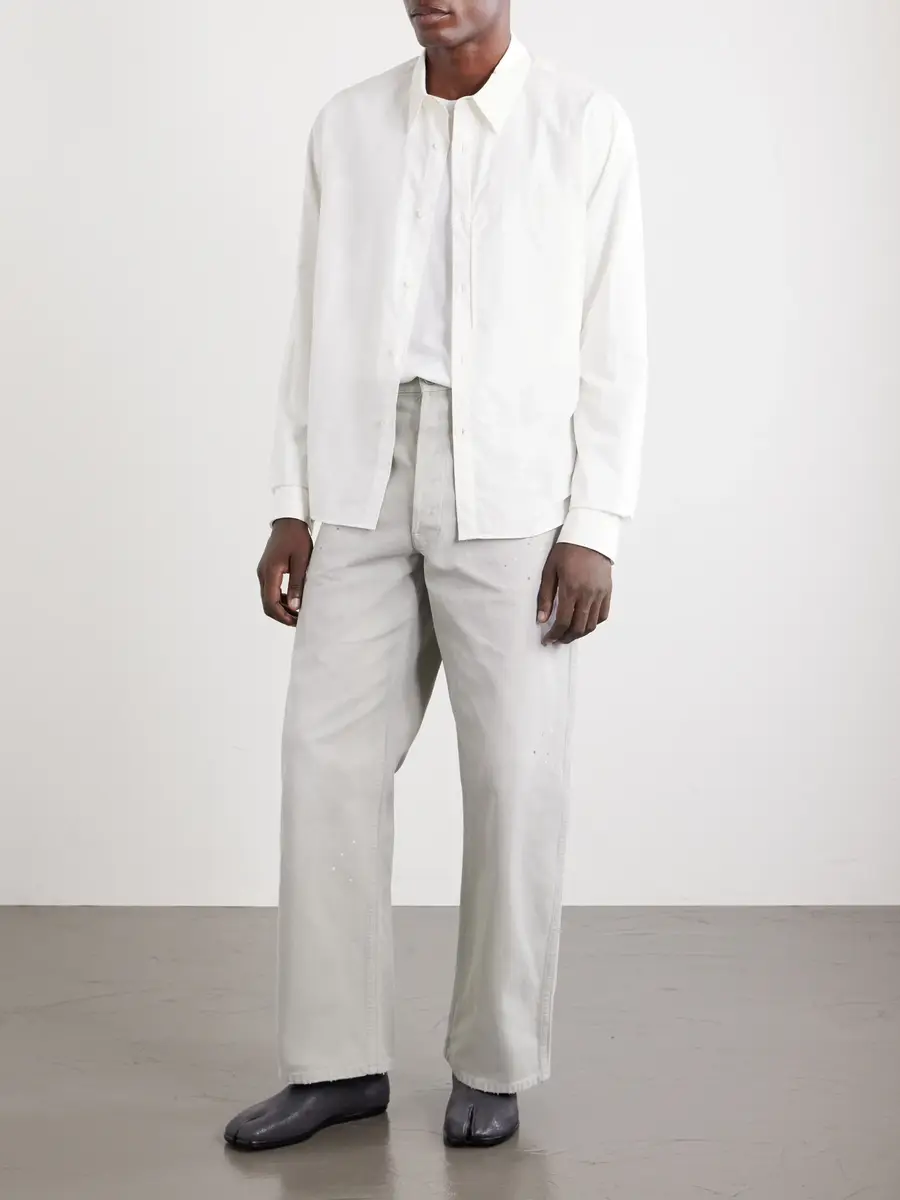 Maison Margiela Wide-Leg Paint-Splattered Cotton-Canvas Trousers - Men | Thumbnail 2 Maison Margiela Wide-Leg Paint-Splattered Cotton-Canvas Trousers - Men | Thumbnail 2