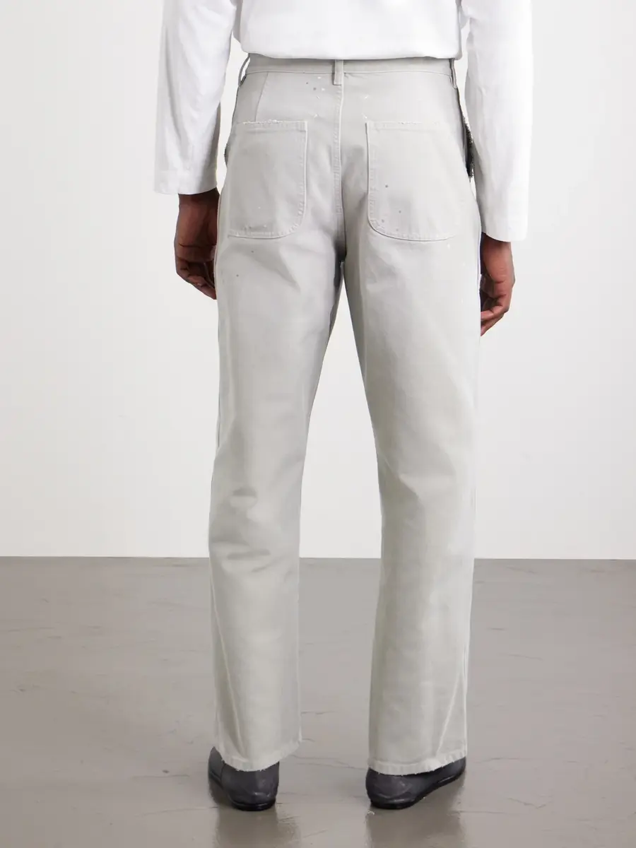 Maison Margiela Wide-Leg Paint-Splattered Cotton-Canvas Trousers - Men | Thumbnail 4 Maison Margiela Wide-Leg Paint-Splattered Cotton-Canvas Trousers - Men | Thumbnail 4