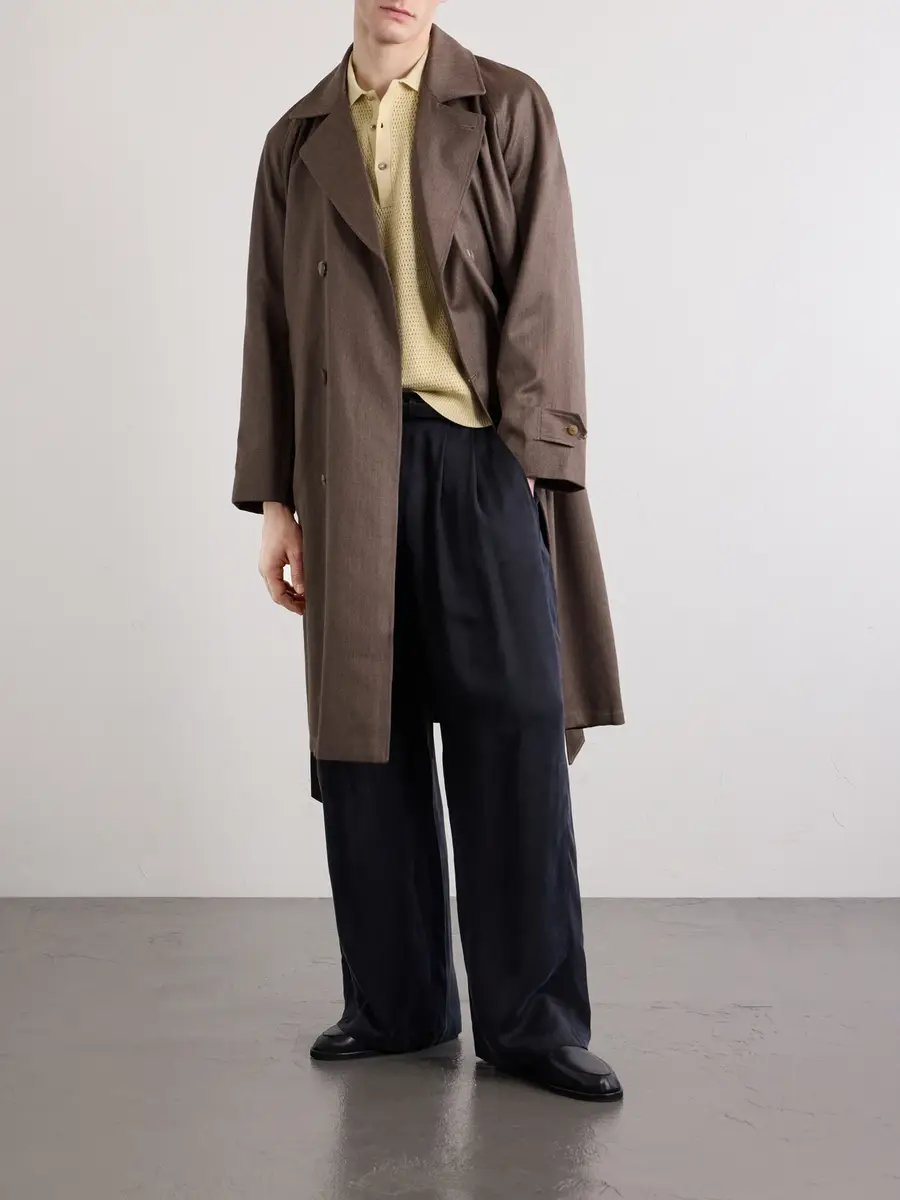 De Bonne Facture Grandad Double-Breasted Wool and Cotton-Blend Coat - Men | Thumbnail 2 De Bonne Facture Grandad Double-Breasted Wool and Cotton-Blend Coat - Men | Thumbnail 2