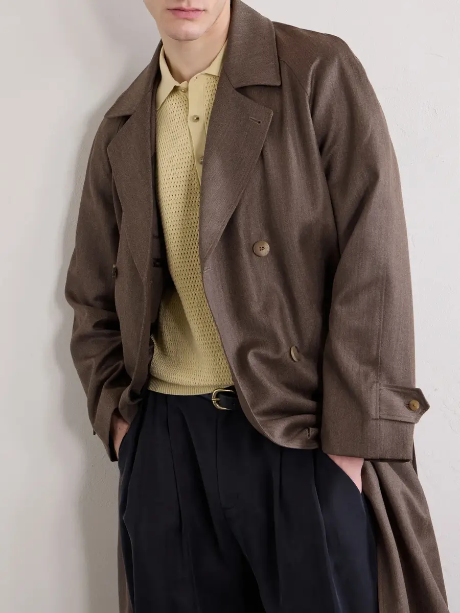 De Bonne Facture Grandad Double-Breasted Wool and Cotton-Blend Coat - Men | Thumbnail 5 De Bonne Facture Grandad Double-Breasted Wool and Cotton-Blend Coat - Men | Thumbnail 5