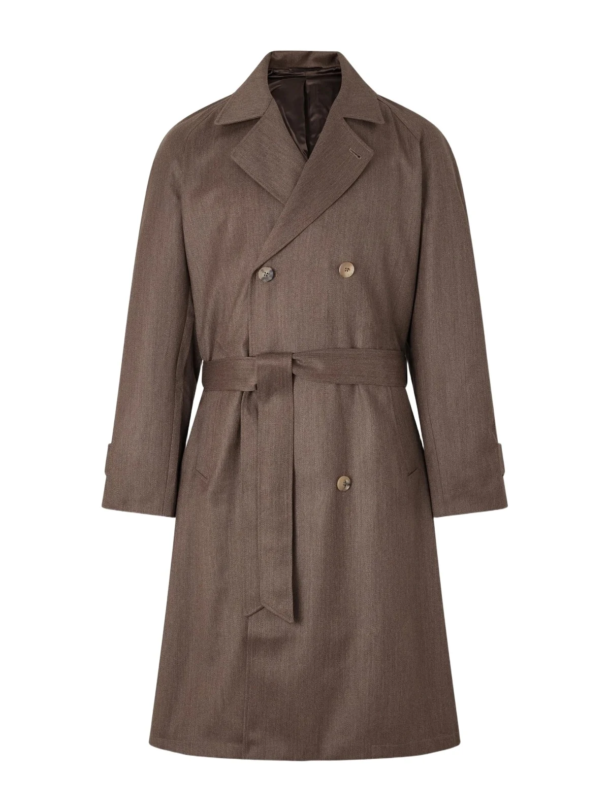 Grandad Double-Breasted Wool and Cotton-Blend Coat - Men Grandad Double-Breasted Wool and Cotton-Blend Coat - Men