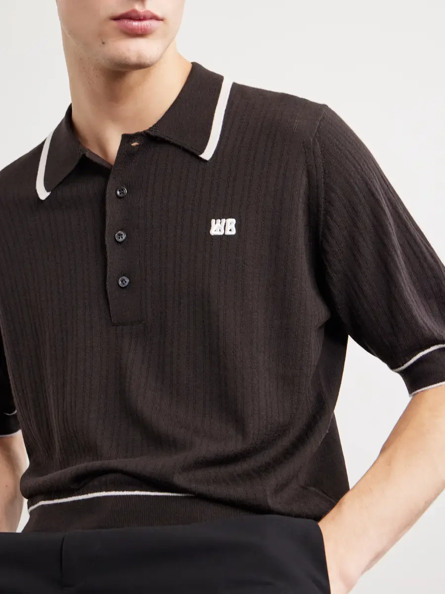 Wales Bonner Blessings Logo-Embroidered Merino Wool Polo Shirt - Men | Thumbnail 5 Wales Bonner Blessings Logo-Embroidered Merino Wool Polo Shirt - Men | Thumbnail 5