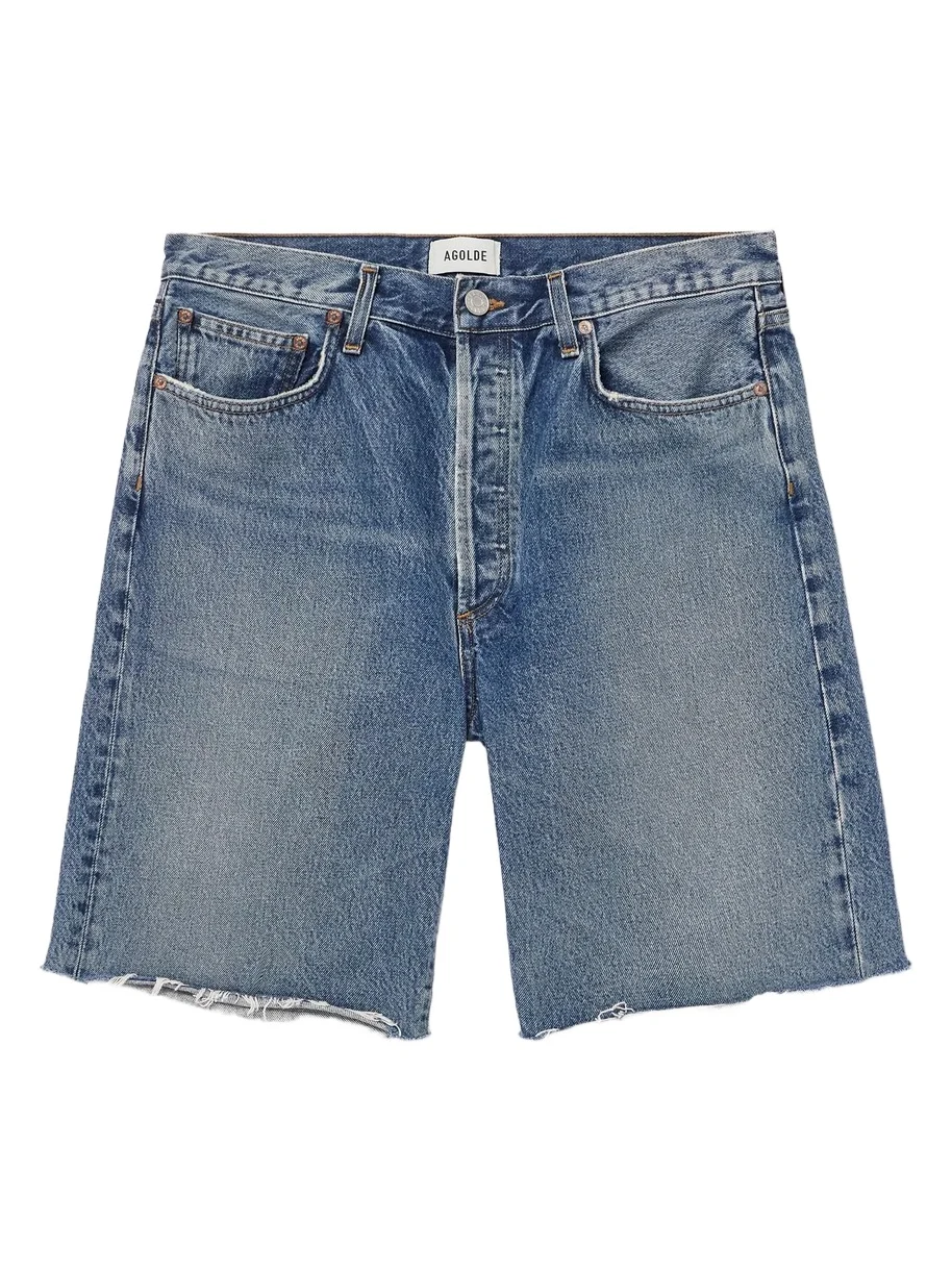 AGOLDE Anson Straight-Leg Frayed Denim Shorts - Men