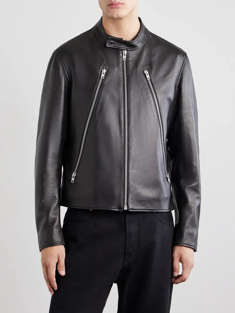 Maison Margiela Zip-Detailed Leather Biker Jacket - Men | Thumbnail 3 Maison Margiela Zip-Detailed Leather Biker Jacket - Men | Thumbnail 3