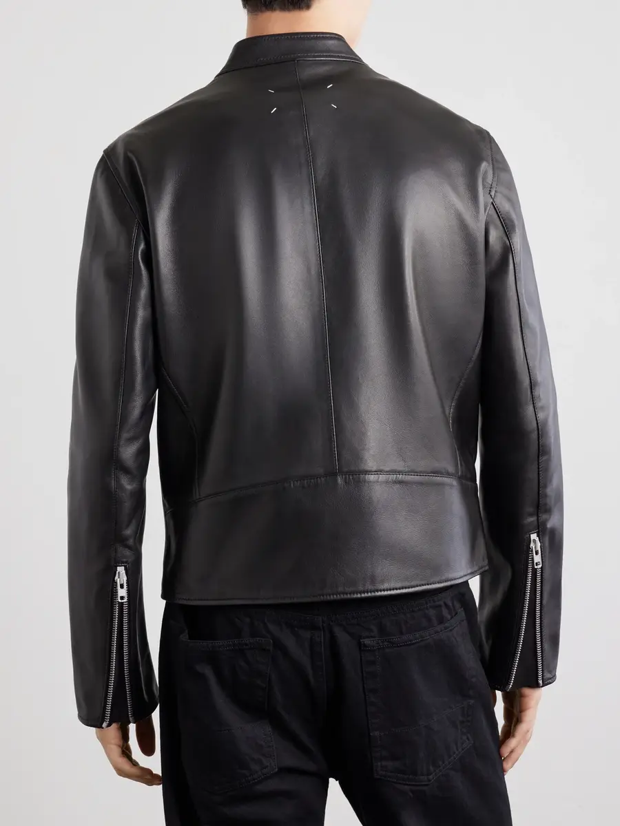 Maison Margiela Zip-Detailed Leather Biker Jacket - Men | Thumbnail 4 Maison Margiela Zip-Detailed Leather Biker Jacket - Men | Thumbnail 4