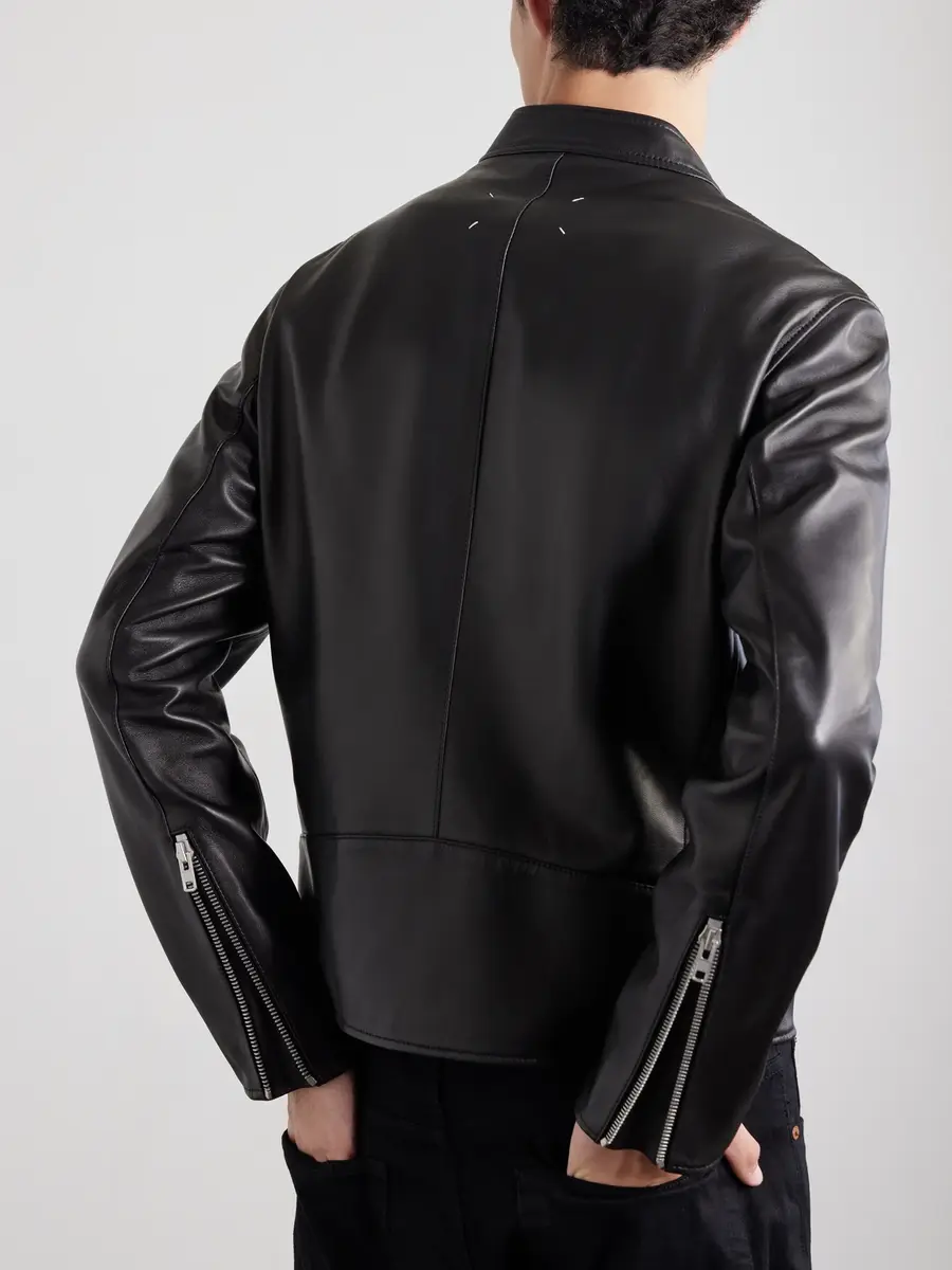 Maison Margiela Zip-Detailed Leather Biker Jacket - Men | Thumbnail 5 Maison Margiela Zip-Detailed Leather Biker Jacket - Men | Thumbnail 5