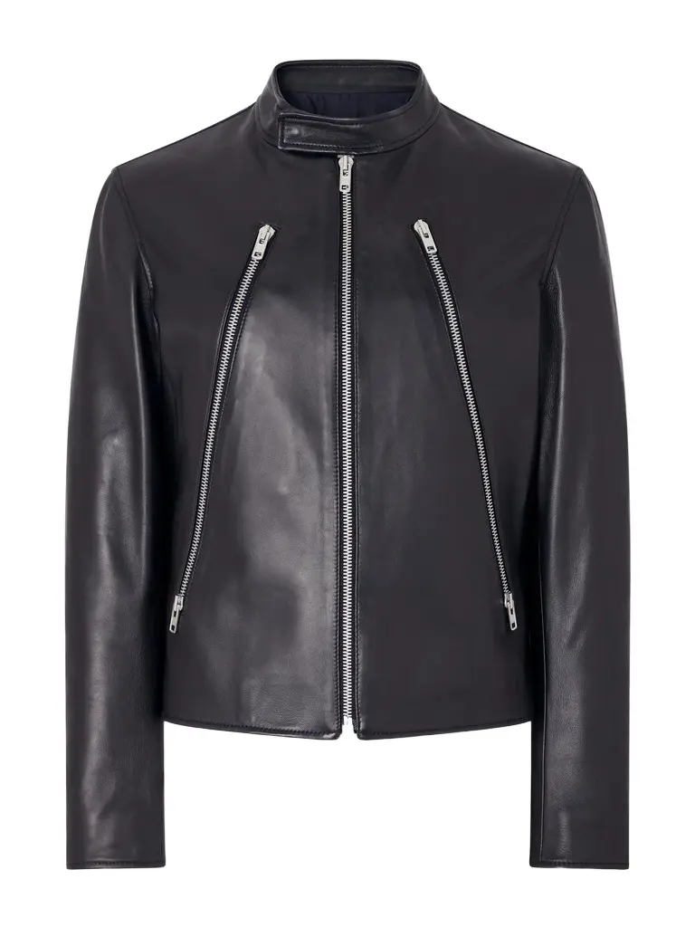 Maison Margiela Zip-Detailed Leather Biker Jacket - Men