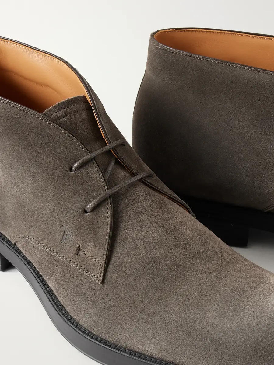 Tod's Logo Debossed Suede Lace-Up Boots - Men | Thumbnail 5 Tod's Logo Debossed Suede Lace-Up Boots - Men | Thumbnail 5