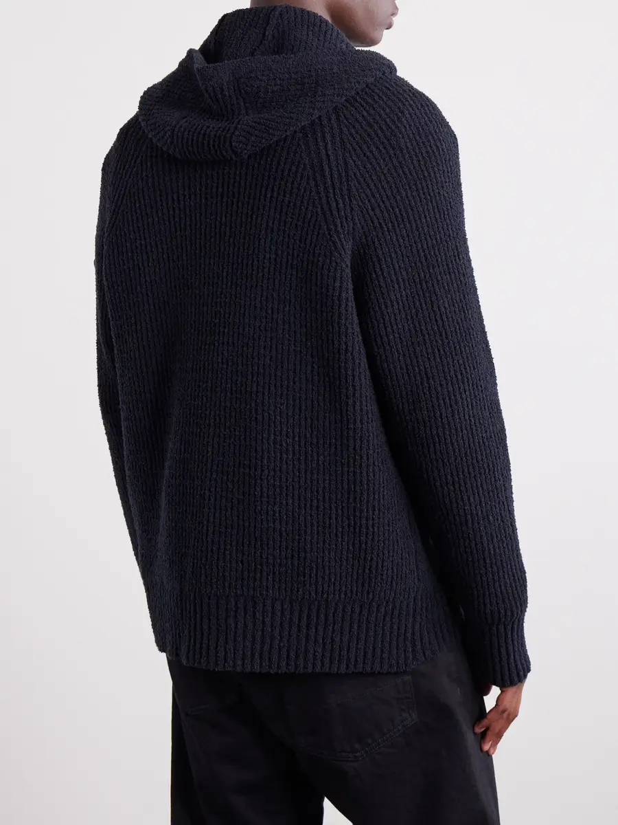 Stone Island Ribbed Cotton-Blend Bouclé Zip-Up Hoodie - Men | Thumbnail 4
