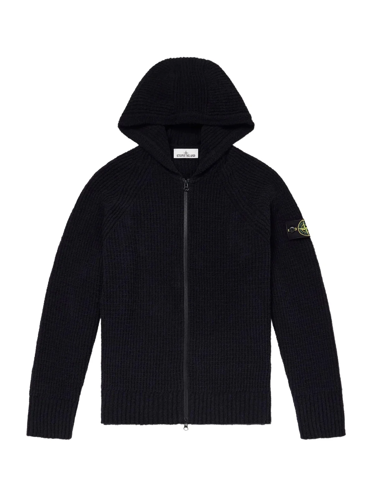 Stone Island Ribbed Cotton-Blend Bouclé Zip-Up Hoodie - Men
