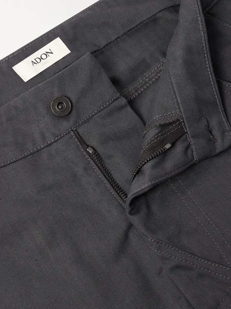 ADON Straight-Leg Cotton Herringbone Trousers - Men | Thumbnail 5 ADON Straight-Leg Cotton Herringbone Trousers - Men | Thumbnail 5