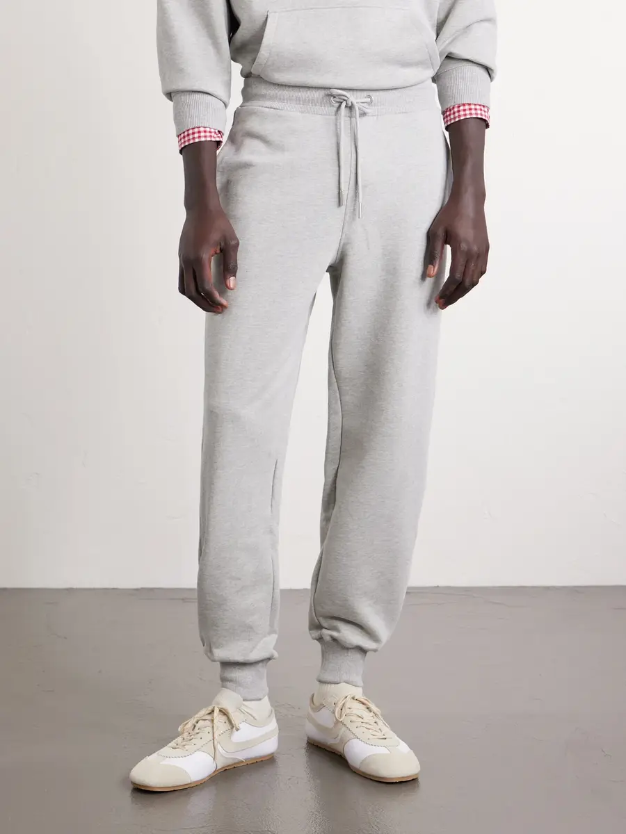 AMI PARIS Logo-Embroidered Cotton-French Terry Sweatpants - Men | Thumbnail 3 AMI PARIS Logo-Embroidered Cotton-French Terry Sweatpants - Men | Thumbnail 3