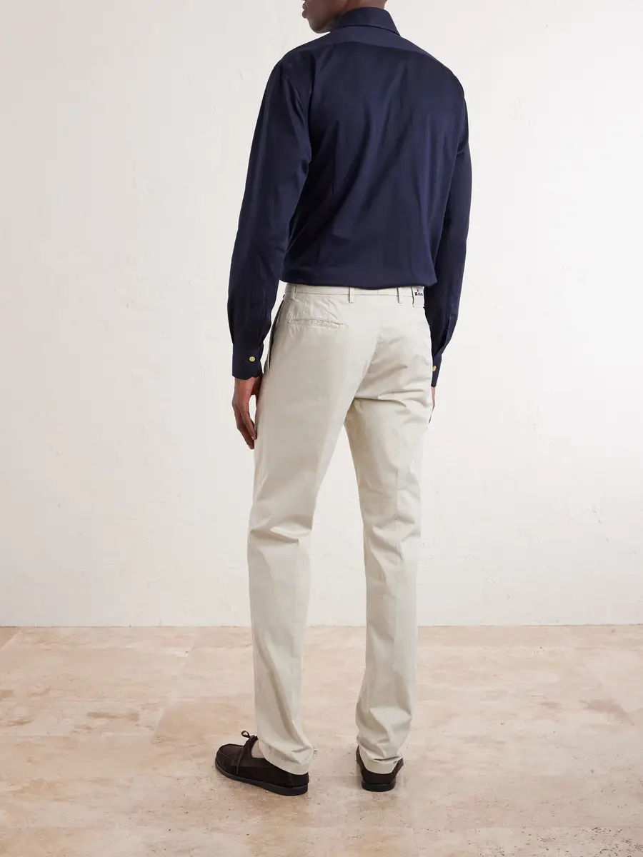 Kiton Straight-Leg Stretch-Cotton Trousers - Men | Thumbnail 4 Kiton Straight-Leg Stretch-Cotton Trousers - Men | Thumbnail 4