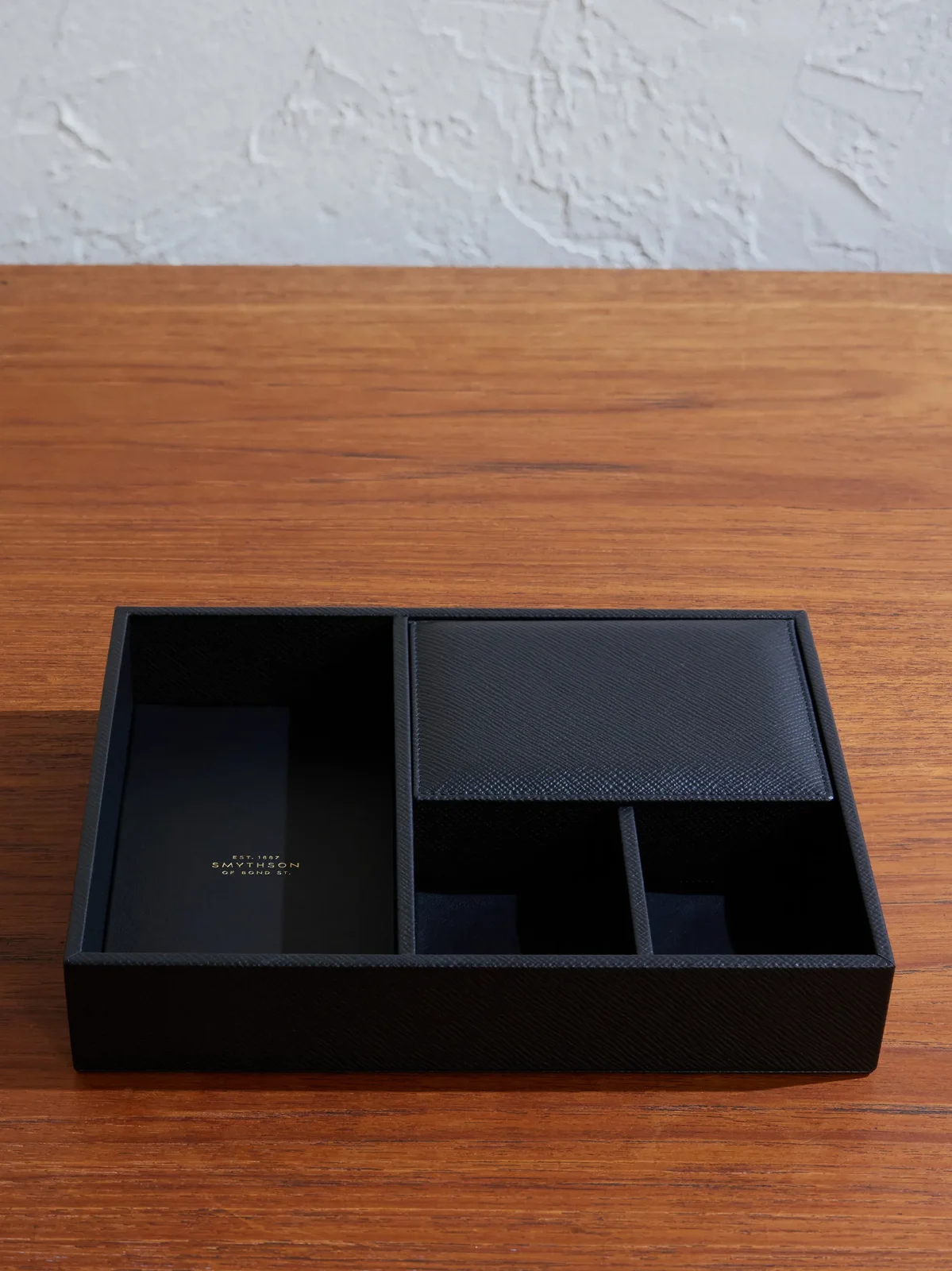 Smythson Valet Panama Cross-Grain Leather Tray - Men