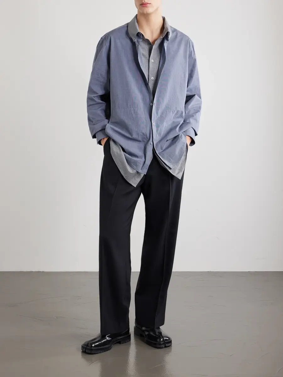 Maison Margiela Double Checked Cotton-Poplin Shirt - Men | Thumbnail 2 Maison Margiela Double Checked Cotton-Poplin Shirt - Men | Thumbnail 2