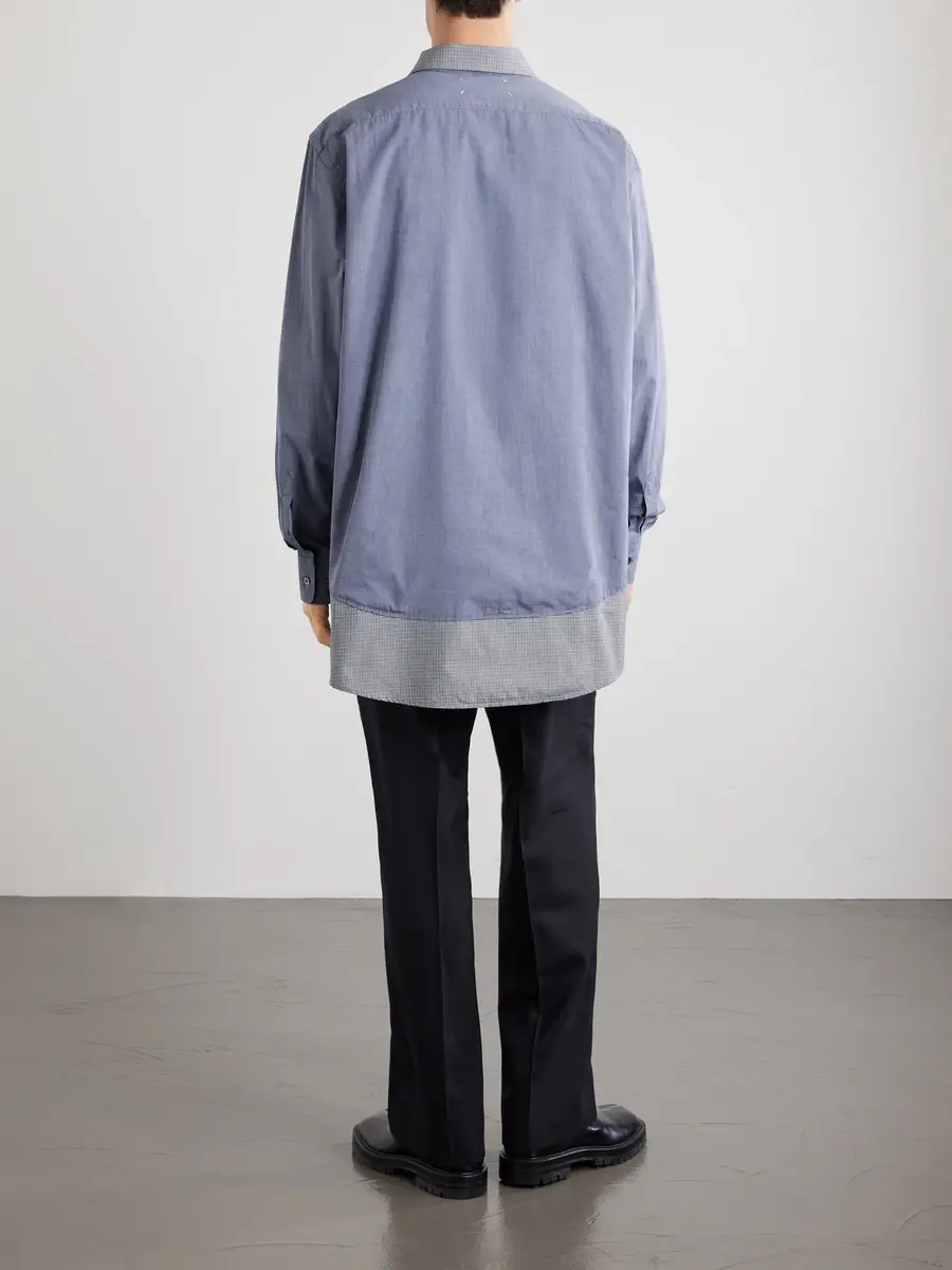 Maison Margiela Double Checked Cotton-Poplin Shirt - Men | Thumbnail 4 Maison Margiela Double Checked Cotton-Poplin Shirt - Men | Thumbnail 4