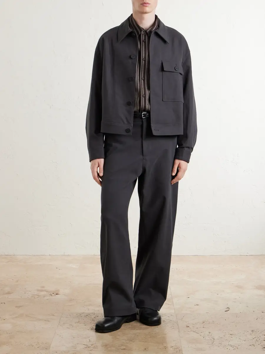 Studio Nicholson Barrel-Leg Cotton-Twill Trousers - Men | Thumbnail 2 Studio Nicholson Barrel-Leg Cotton-Twill Trousers - Men | Thumbnail 2