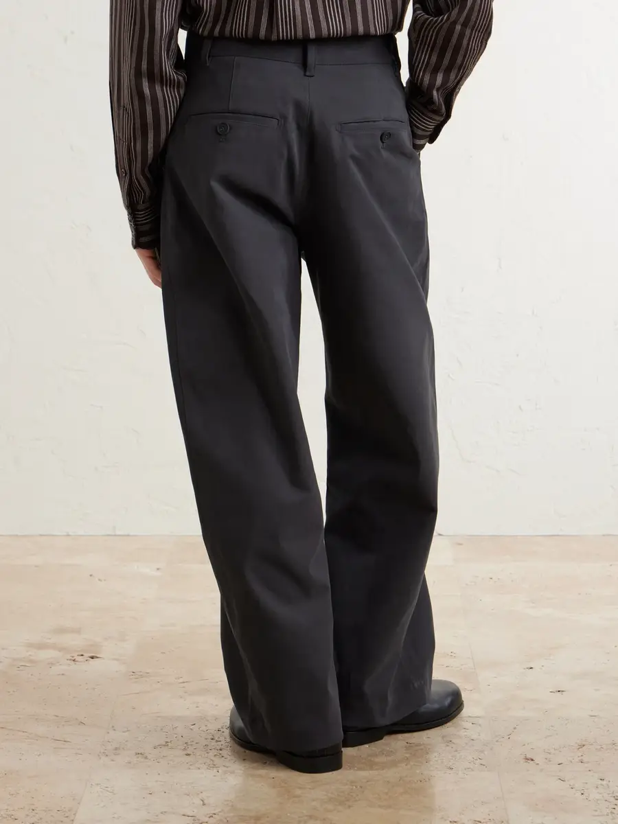 Studio Nicholson Barrel-Leg Cotton-Twill Trousers - Men | Thumbnail 4 Studio Nicholson Barrel-Leg Cotton-Twill Trousers - Men | Thumbnail 4