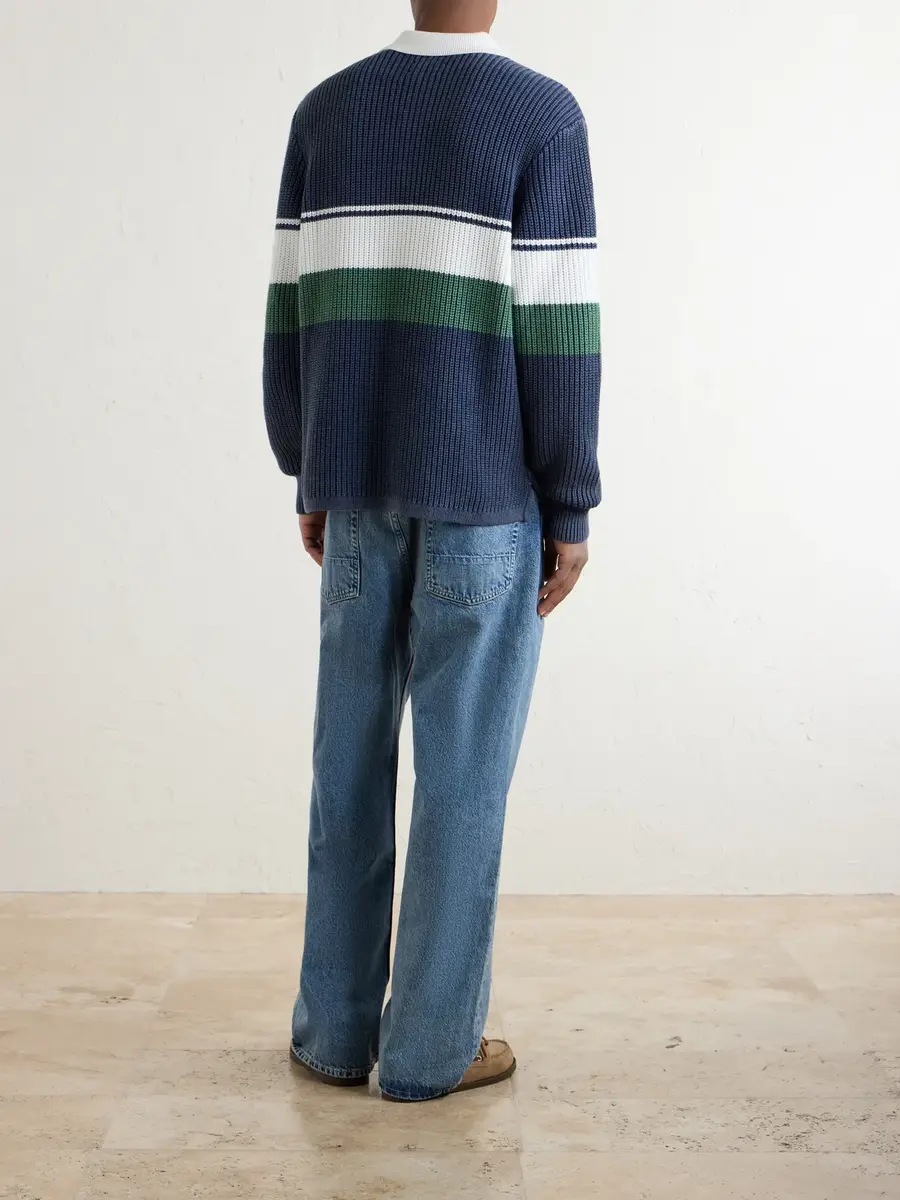 Aimé Leon Dore Knitted Cotton Rugby Polo Sweater - Men | Thumbnail 4