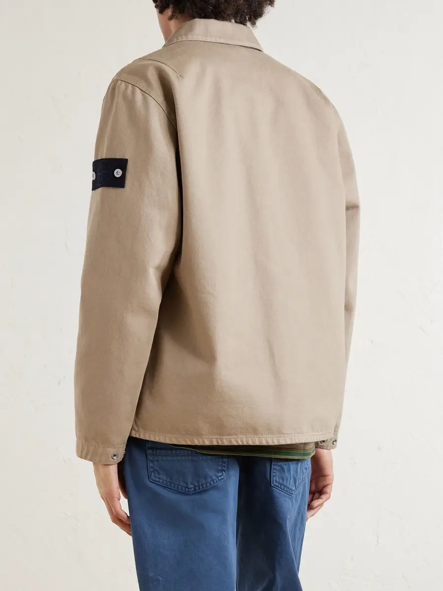 Stone Island DENIM Logo-Appliquéd Light Bull Denim-tc Overshirt - Men | Thumbnail 4