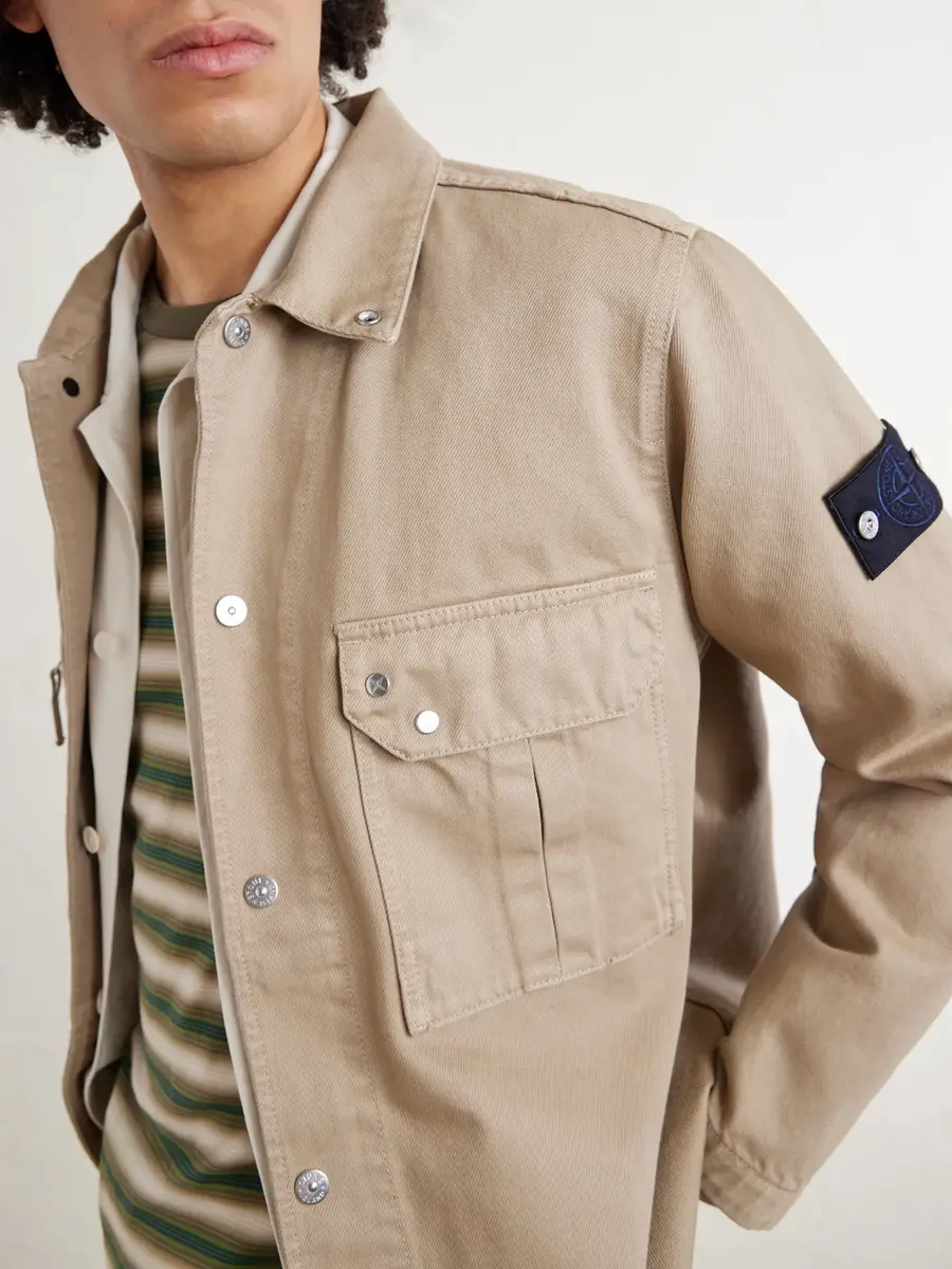 Stone Island DENIM Logo-Appliquéd Light Bull Denim-tc Overshirt - Men | Thumbnail 5