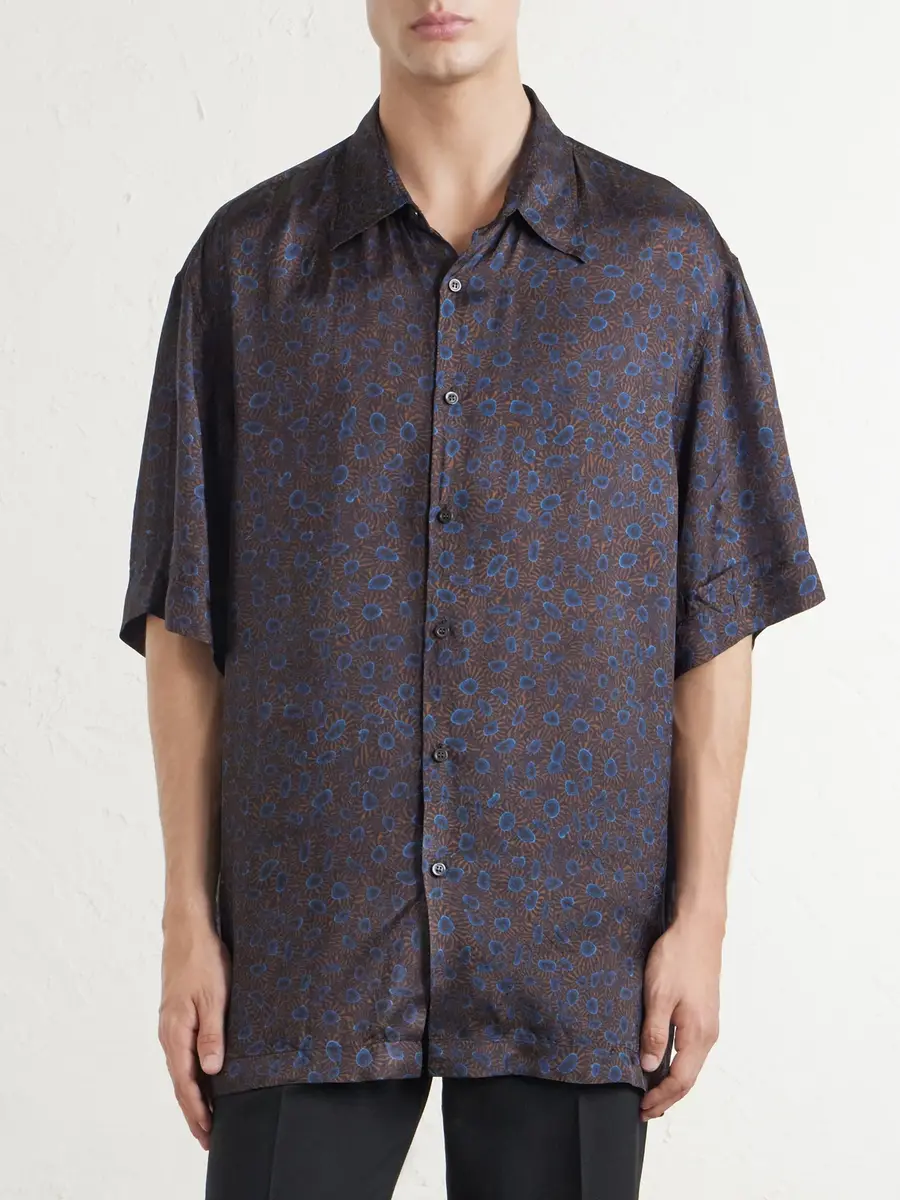 Dries Van Noten Camp-Collar Printed Satin Shirt - Men | Thumbnail 3 Dries Van Noten Camp-Collar Printed Satin Shirt - Men | Thumbnail 3