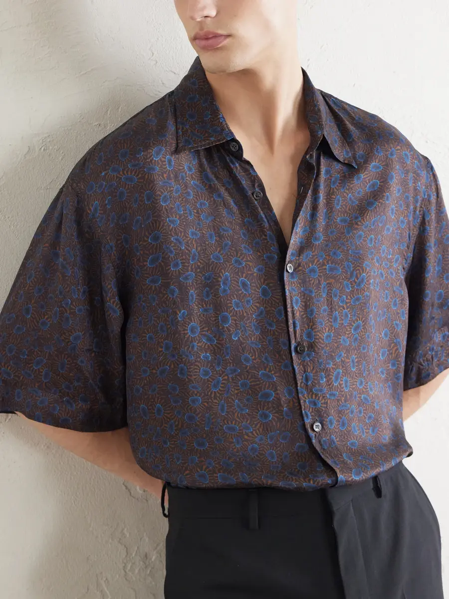 Dries Van Noten Camp-Collar Printed Satin Shirt - Men | Thumbnail 5 Dries Van Noten Camp-Collar Printed Satin Shirt - Men | Thumbnail 5