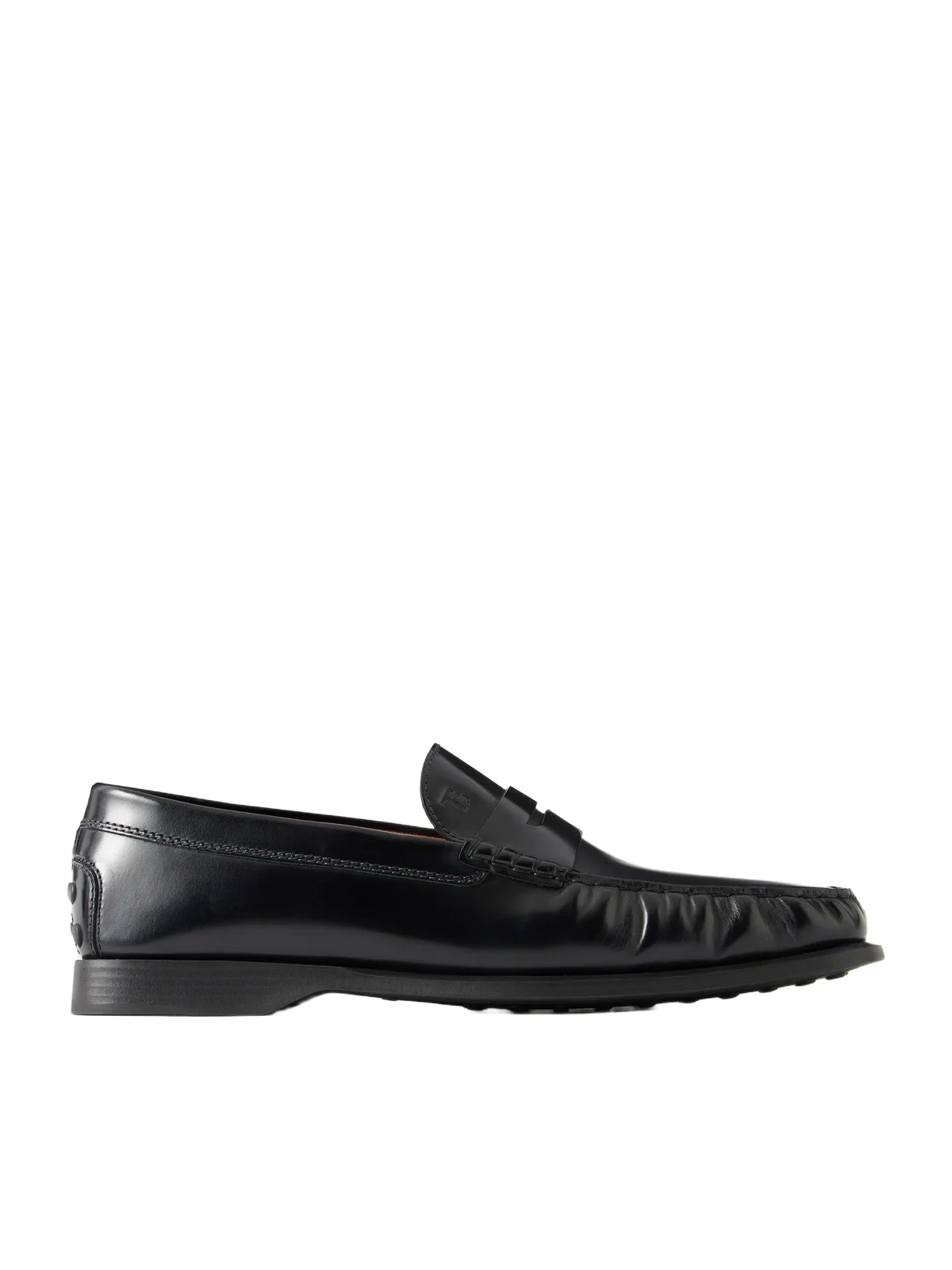 Logo-Debossed Gathered Leather Loafers - Men Logo-Debossed Gathered Leather Loafers - Men