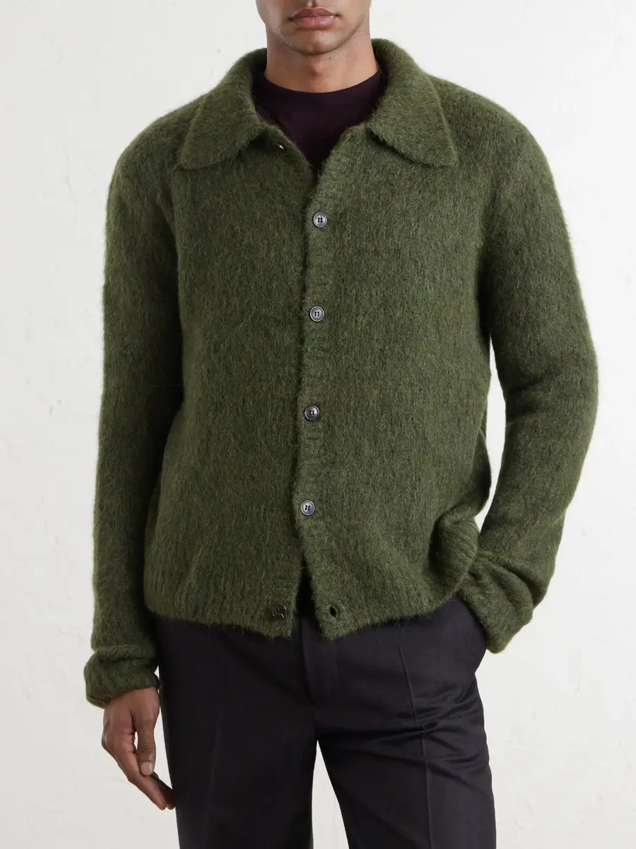Dries Van Noten Mora Cropped Alpaca-Blend Cardigan - Men | Thumbnail 3