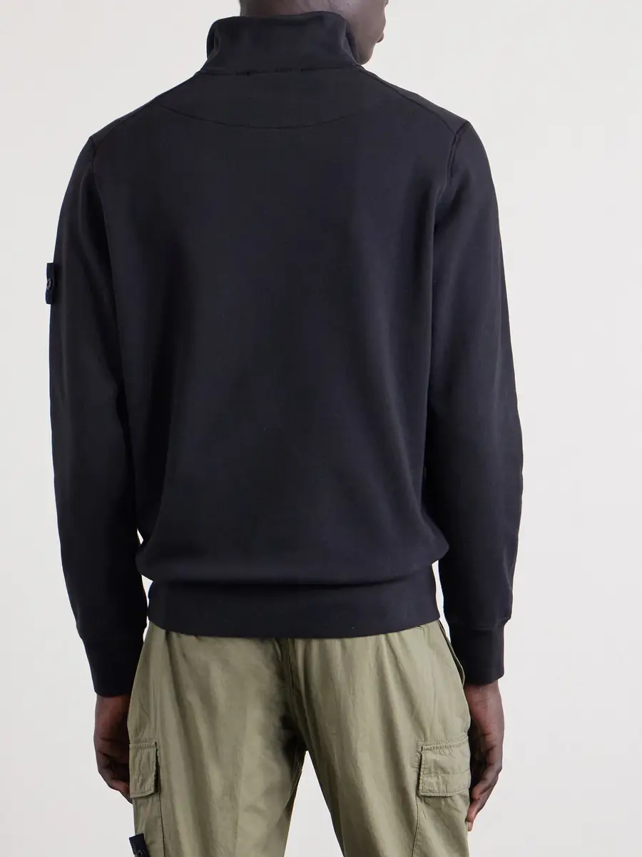 Stone Island Organic Cotton Fleece Half-Zip Sweatshirt - Men | Thumbnail 3 Stone Island Organic Cotton Fleece Half-Zip Sweatshirt - Men | Thumbnail 3