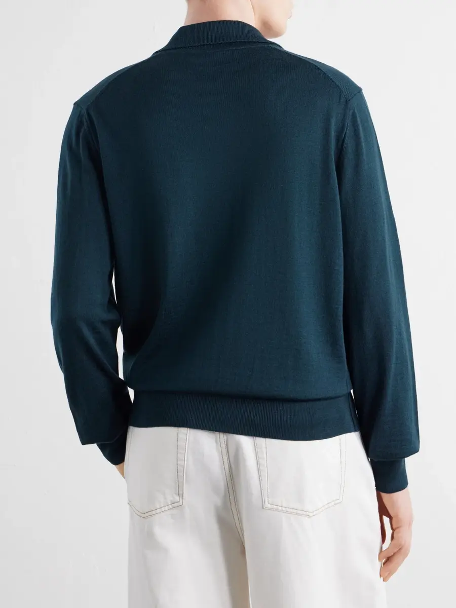 AMI PARIS Merino Wool Polo Shirt - Men | Thumbnail 4 AMI PARIS Merino Wool Polo Shirt - Men | Thumbnail 4