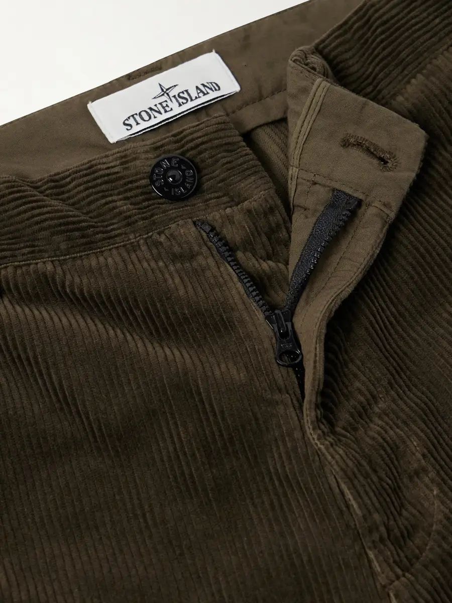 Stone Island Logo-Appliquéd Wide-Leg Cotton-Corduroy Trousers - Men | Thumbnail 6