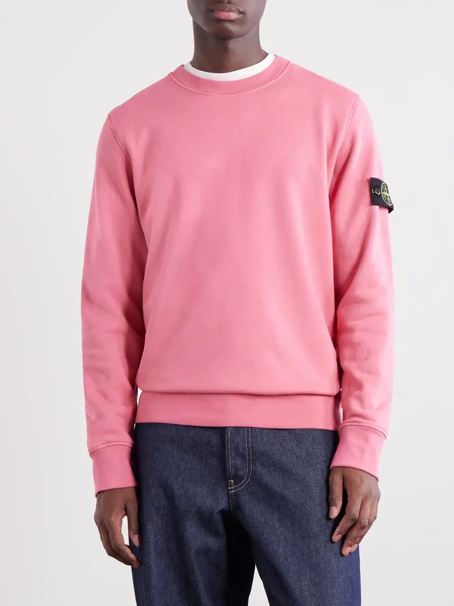 Stone Island Garment-Dyed Cotton-Fleece Sweatshirt - Men | Thumbnail 3 Stone Island Garment-Dyed Cotton-Fleece Sweatshirt - Men | Thumbnail 3
