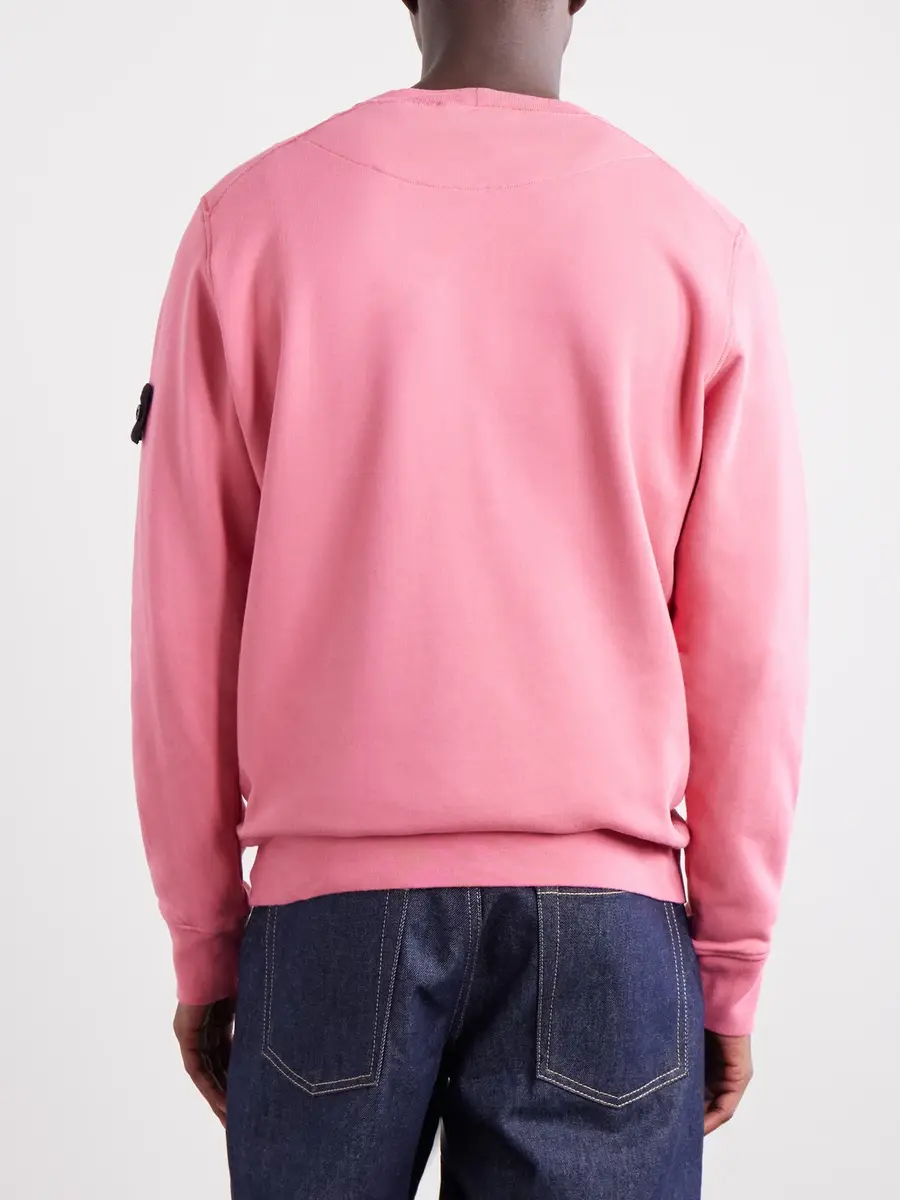Stone Island Garment-Dyed Cotton-Fleece Sweatshirt - Men | Thumbnail 4 Stone Island Garment-Dyed Cotton-Fleece Sweatshirt - Men | Thumbnail 4