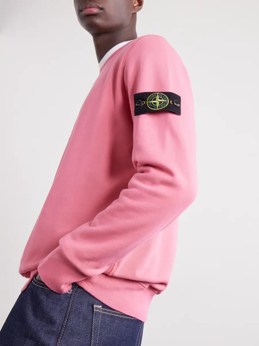 Stone Island Garment-Dyed Cotton-Fleece Sweatshirt - Men | Thumbnail 5 Stone Island Garment-Dyed Cotton-Fleece Sweatshirt - Men | Thumbnail 5