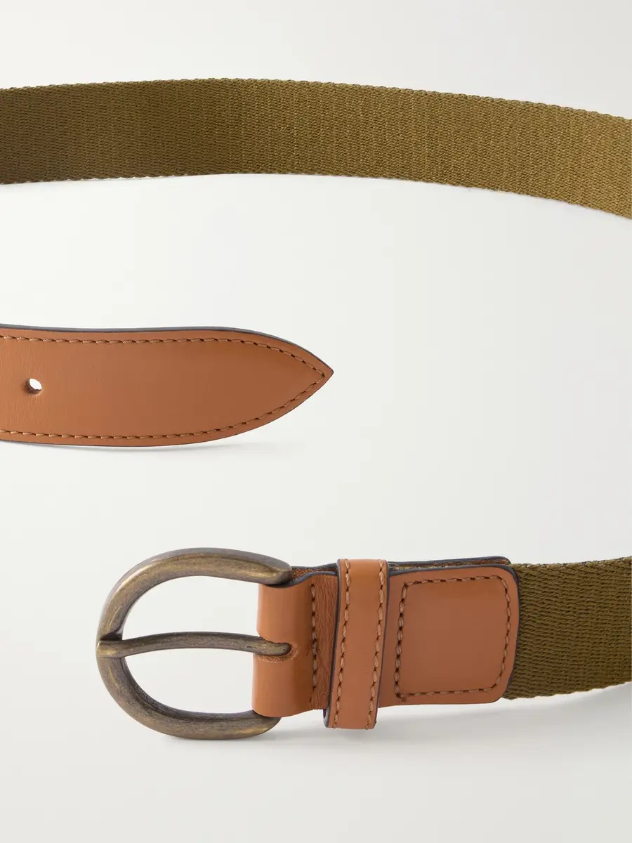 Anderson & Sheppard 3.5cm Leather-Trimmed Woven Belt - Men | Thumbnail 3 Anderson & Sheppard 3.5cm Leather-Trimmed Woven Belt - Men | Thumbnail 3