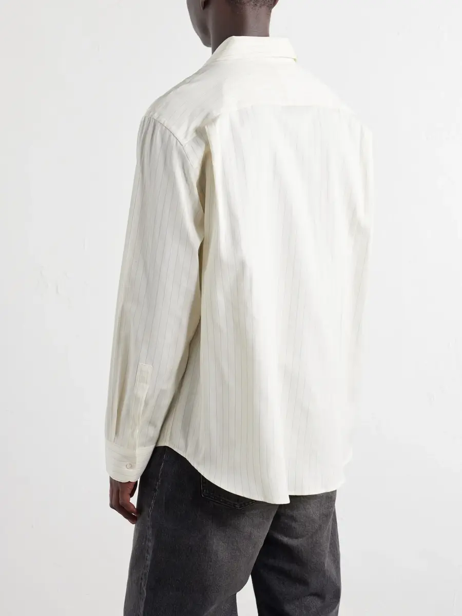 Studio Nicholson View Striped Silk and Cotton-Blend Shirt - Men | Thumbnail 4