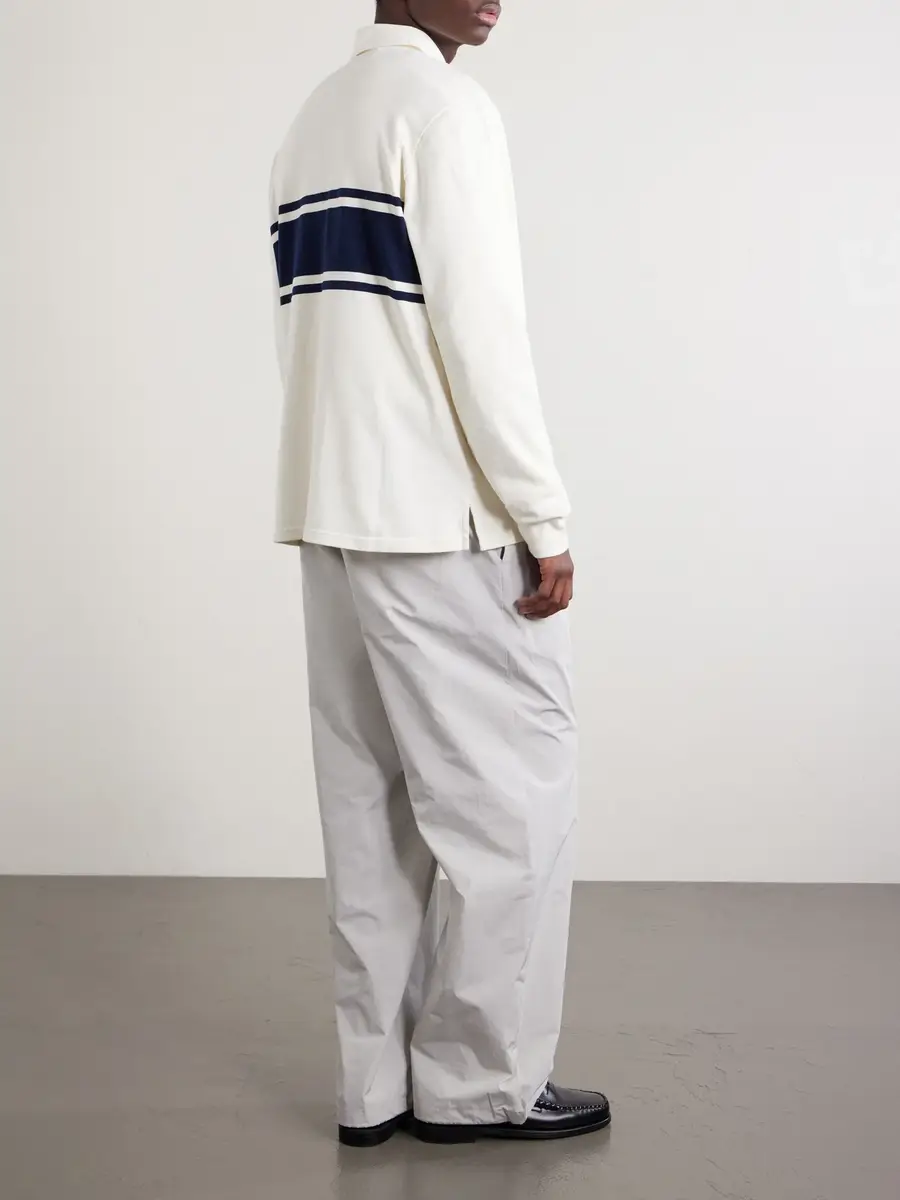 Aimé Leon Dore Logo-Embroidered Striped Cotton Polo Sweater - Men | Thumbnail 4