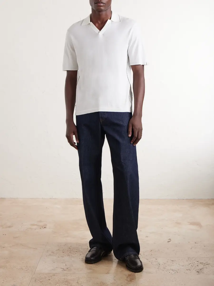 rag & bone Conrad Cotton and Silk-Blend Polo Shirt - Men | Thumbnail 2 rag & bone Conrad Cotton and Silk-Blend Polo Shirt - Men | Thumbnail 2