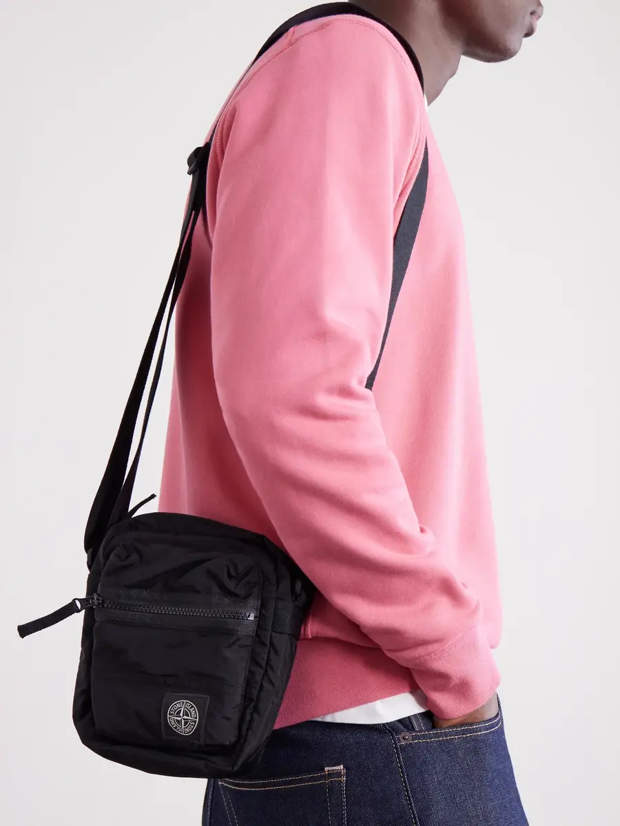 Stone Island Logo-Appliqué Coated ECONYL® Nylon Metal Messenger Bag - Men | Thumbnail 3 Stone Island Logo-Appliqué Coated ECONYL® Nylon Metal Messenger Bag - Men | Thumbnail 3