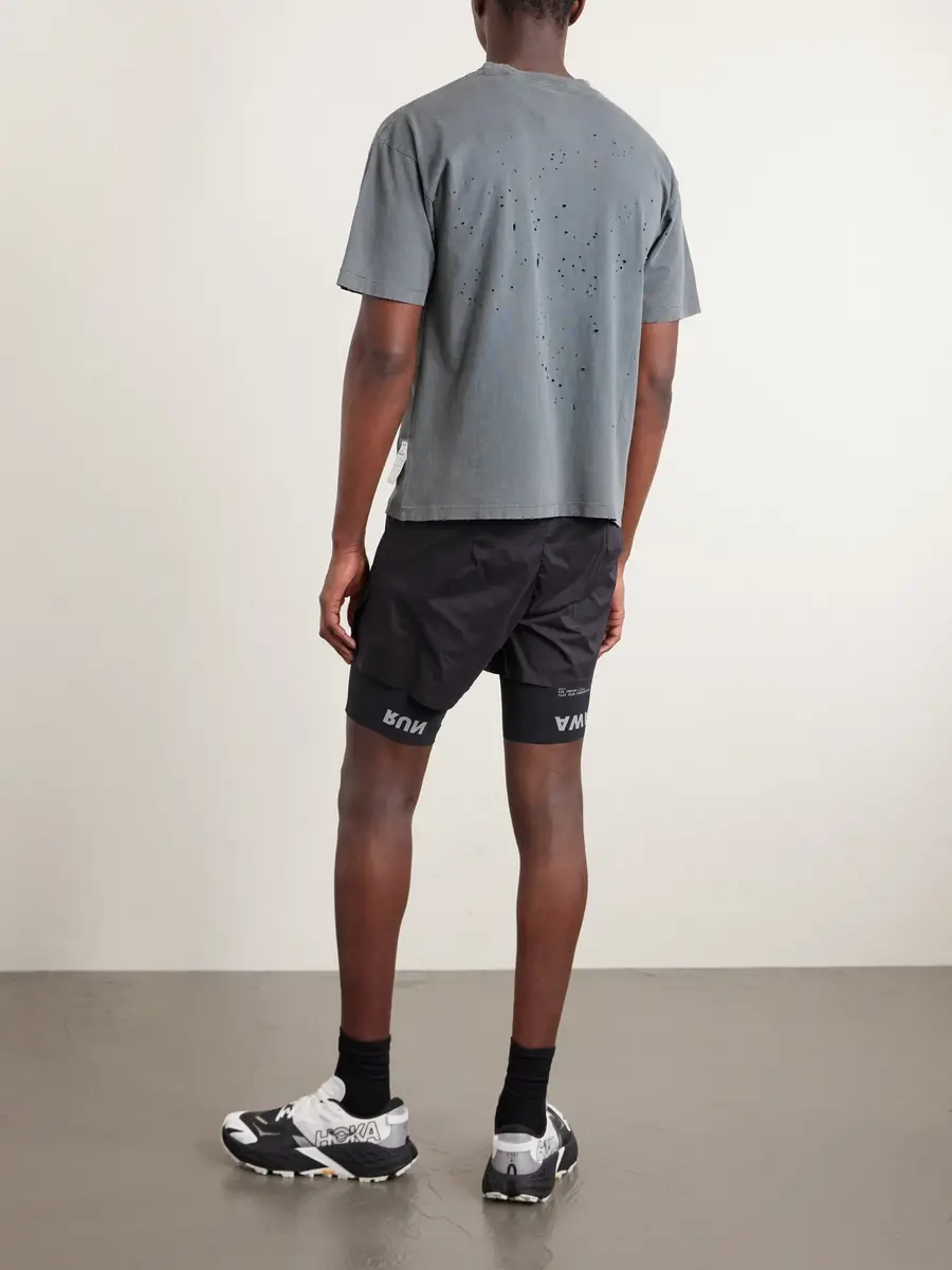 Satisfy Logo-Print Distressed MothTech™ Cotton-Jersey T-Shirt - Men | Thumbnail 3