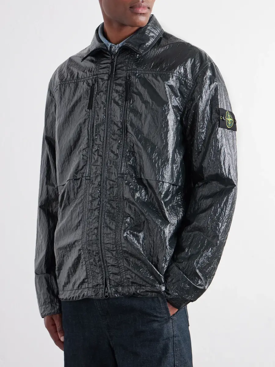 Stone Island Garment-Dyed Nylon Lucido Zip-Up Jacket - Men | Thumbnail 3 Stone Island Garment-Dyed Nylon Lucido Zip-Up Jacket - Men | Thumbnail 3