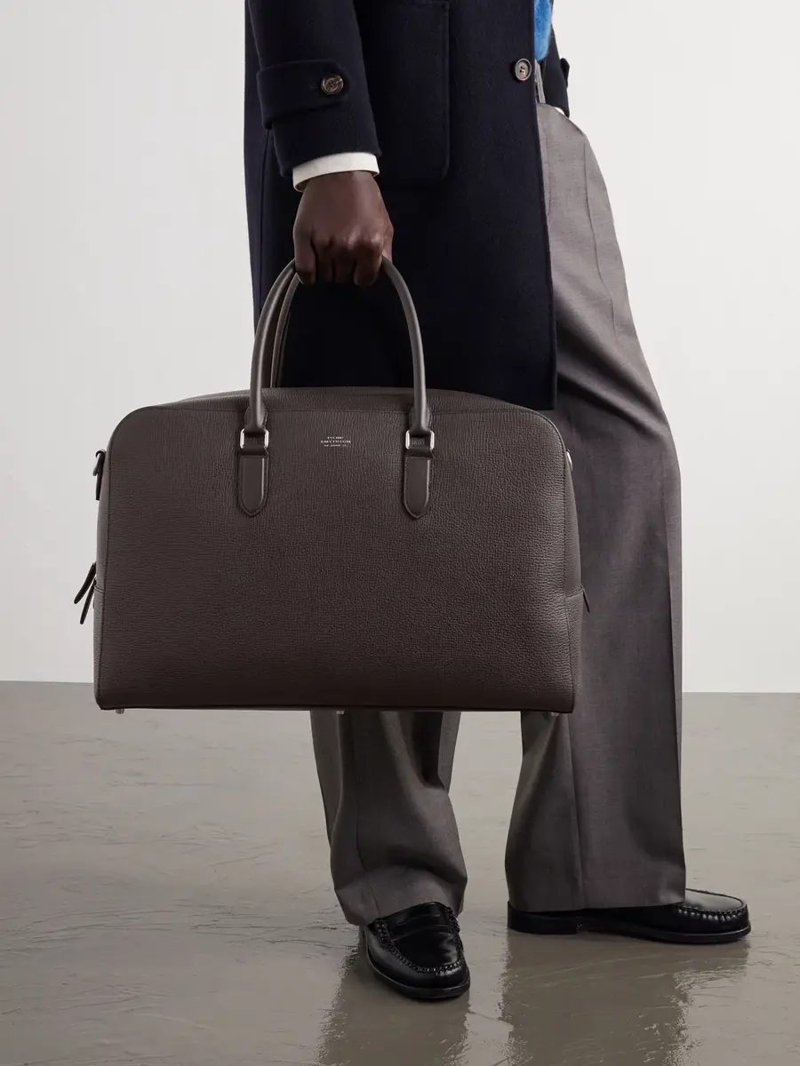 Smythson Full-Grain Leather Weekend Bag - Men | Thumbnail 2 Smythson Full-Grain Leather Weekend Bag - Men | Thumbnail 2