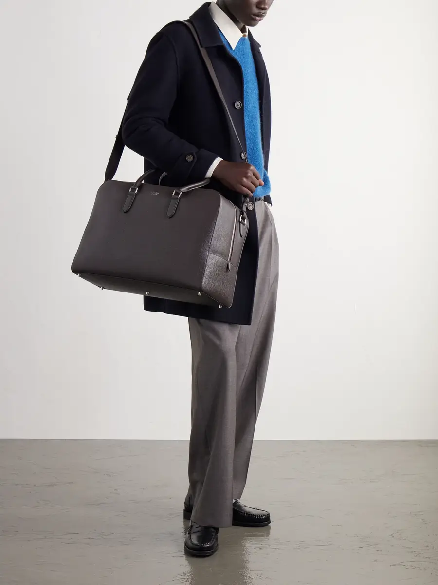 Smythson Full-Grain Leather Weekend Bag - Men | Thumbnail 3 Smythson Full-Grain Leather Weekend Bag - Men | Thumbnail 3