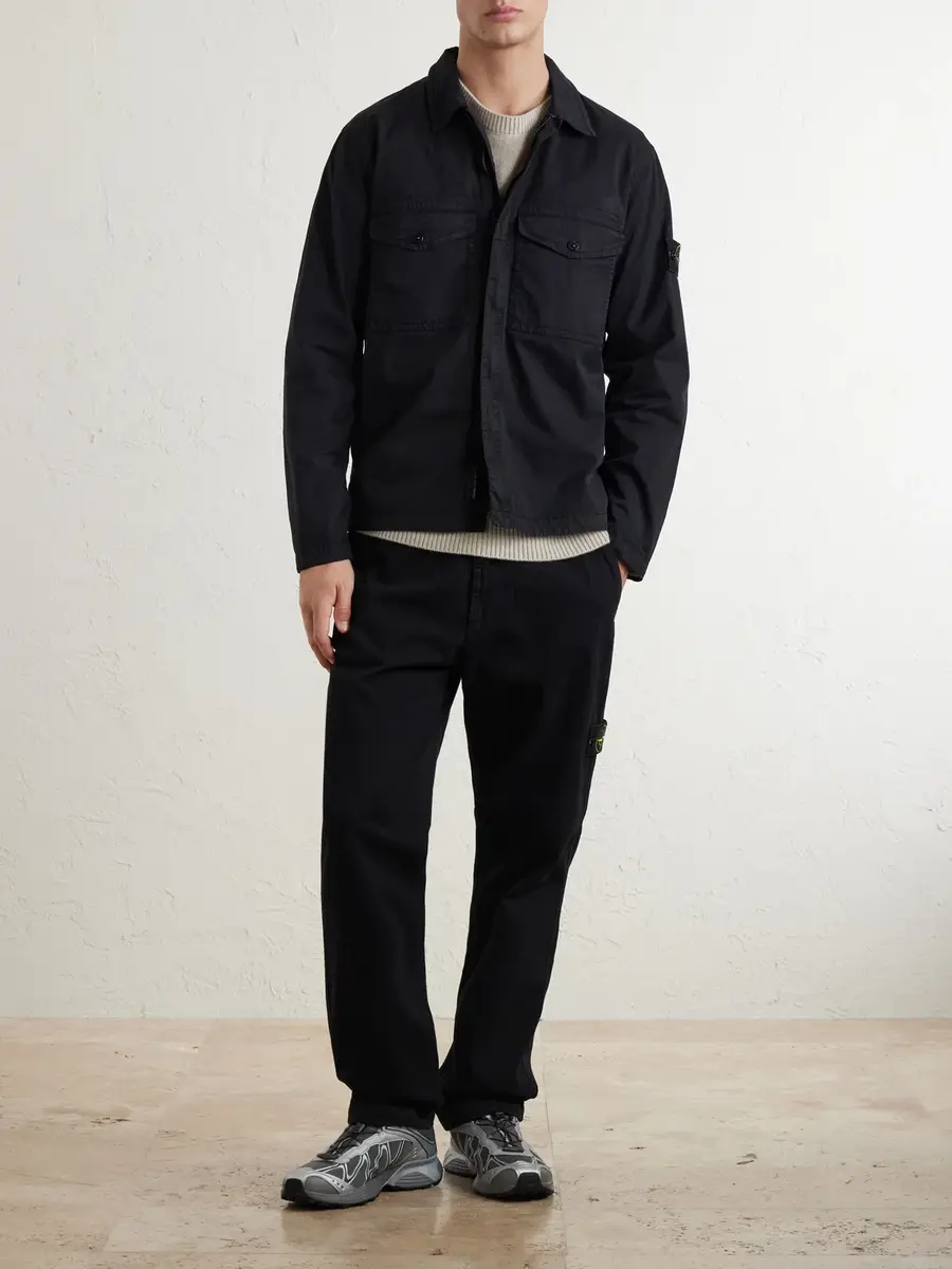 Stone Island Garment-Dyed Organic Stretch Cotton-Twill Overshirt - Men | Thumbnail 2 Stone Island Garment-Dyed Organic Stretch Cotton-Twill Overshirt - Men | Thumbnail 2