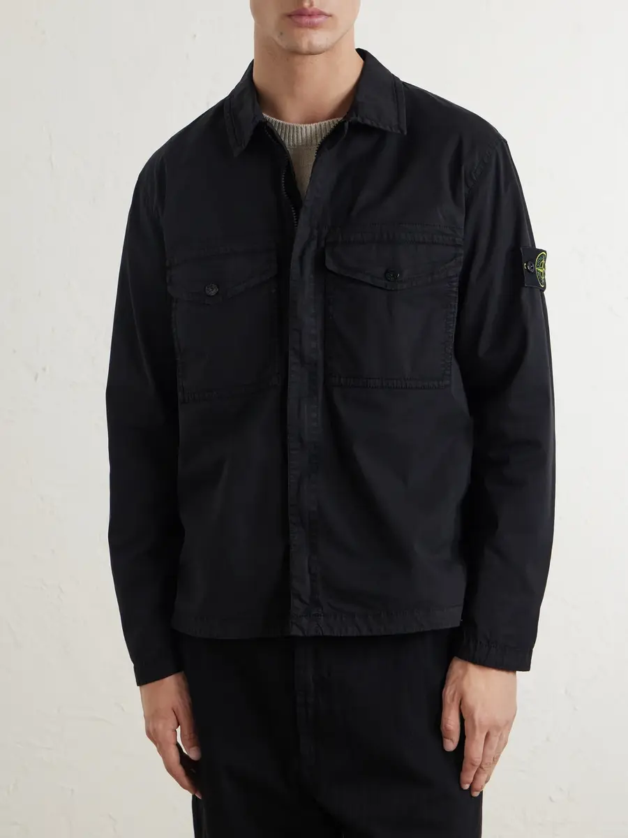 Stone Island Garment-Dyed Organic Stretch Cotton-Twill Overshirt - Men | Thumbnail 3 Stone Island Garment-Dyed Organic Stretch Cotton-Twill Overshirt - Men | Thumbnail 3