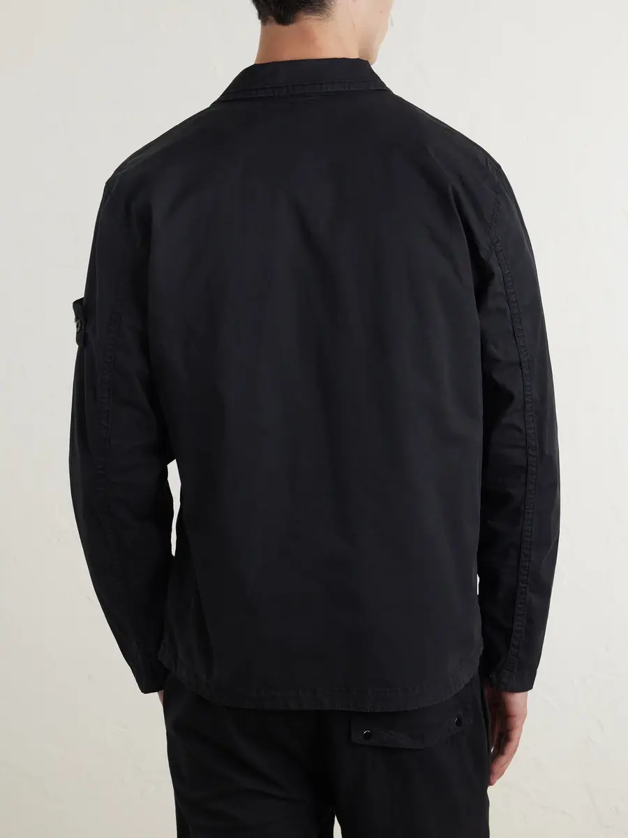 Stone Island Garment-Dyed Organic Stretch Cotton-Twill Overshirt - Men | Thumbnail 4 Stone Island Garment-Dyed Organic Stretch Cotton-Twill Overshirt - Men | Thumbnail 4