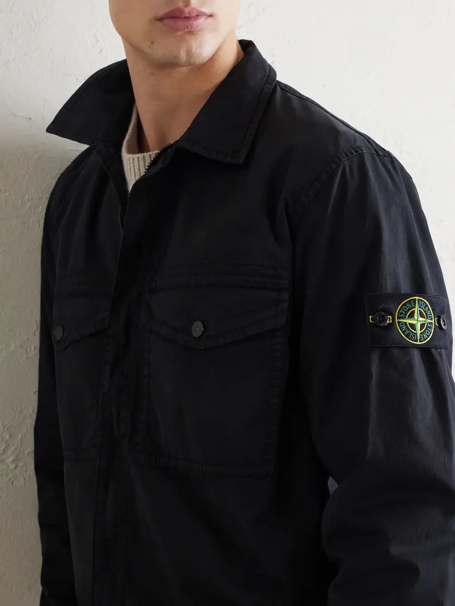 Stone Island Garment-Dyed Organic Stretch Cotton-Twill Overshirt - Men | Thumbnail 5 Stone Island Garment-Dyed Organic Stretch Cotton-Twill Overshirt - Men | Thumbnail 5