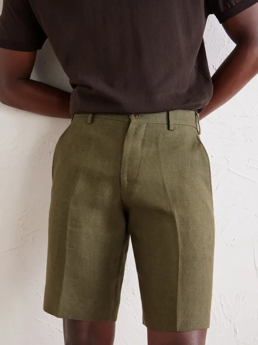 Anderson & Sheppard Straight-Leg Linen Shorts - Men | Thumbnail 5 Anderson & Sheppard Straight-Leg Linen Shorts - Men | Thumbnail 5